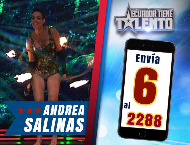 Si quieres que #AndreaHulaHula gane la #FinalETT, mensajea al 2288 opción 6.