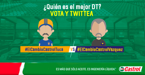 TUDNMEX's tweet photo. Tuitea ahora quién será el mejor DT del partido #ElCambioCastrol #ElCambioCastrolTuca #ElCambioCastrolVazquez https://t.co/h3NsjGX9Ds