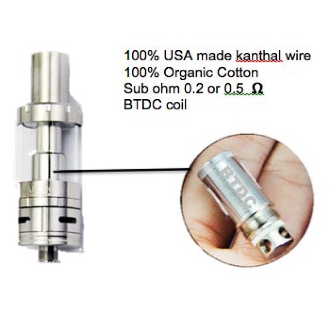 cigarnbeyond's tweet image. Arctic Sub-Ohm Tank is made out of stainless steel with a glass tube. It can hold up to 2.5ml of e-liquids.