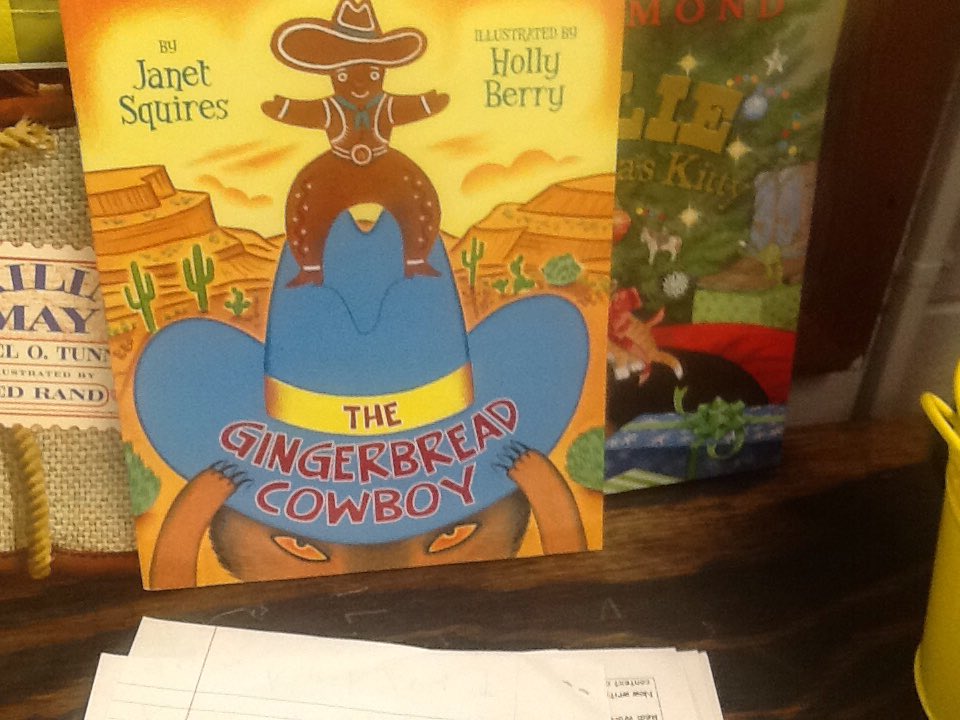 kskinner3's tweet photo. Gingerbread Cowboy math? Yes! Integrating math, reading and art-so much fun! #stingers15 #ycsd15 https://t.co/z6AMF1WHaW