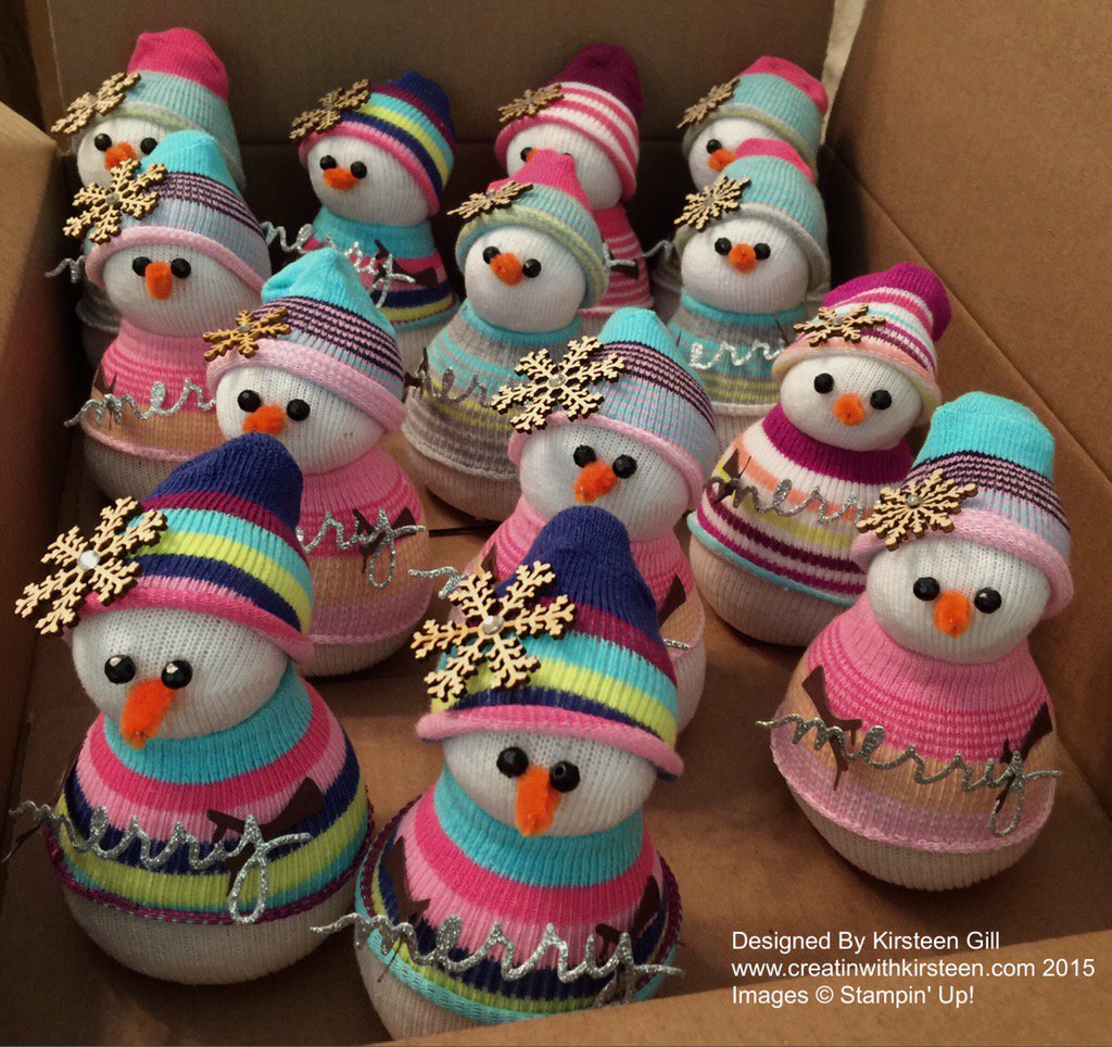 Creatin_with_K's tweet photo. Sock Snowmen ornaments #creatinwithkirsteen #stampinup #handmadeholidaysxsu https://t.co/rFuhb0Fn0f
