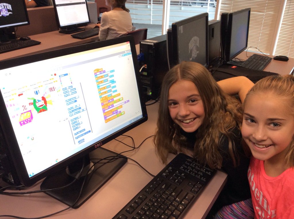 DuPriestMath's tweet photo. #pumaslearning Ss really proud of their discount/tax program in Scratch! @RyanMartine #CSEdWeekPhotoChallenge https://t.co/8qfmWTlD9N