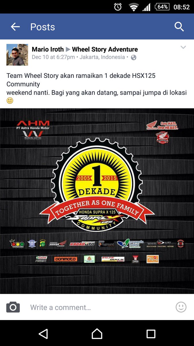 hsx125c's tweet photo. #letsjoinus in #event #1decade #hsx125c #queststar #marioiroth from @Wheel_Story bumi perkemahan ragunan 12122015 https://t.co/AyIS0Ux0AR