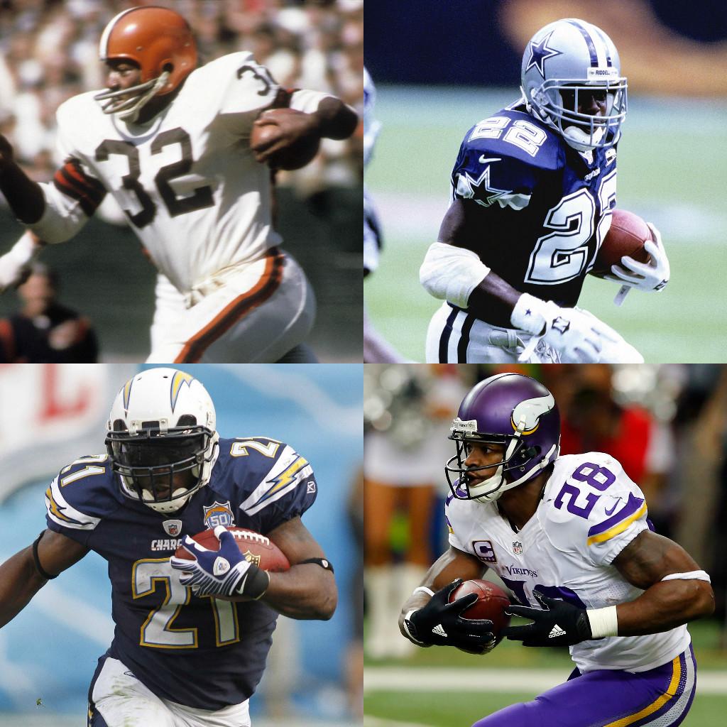 The only players in NFL history with at least 10,000 Rush Yds & 100