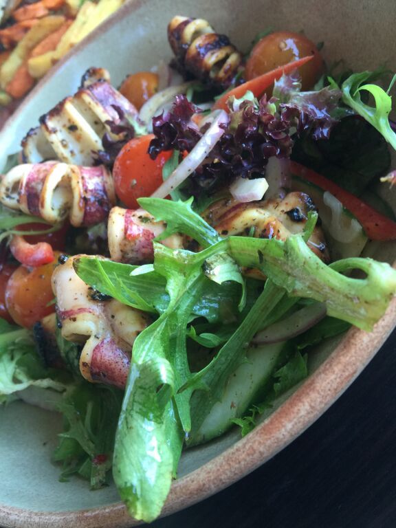 TracksWestLeedy's tweet photo. Just the ticket on a hot summer's day... Our calamari salad is sunshine on a plate!! #Tracks #PerthFood #PerthChef https://t.co/3N3UBOKS0R
