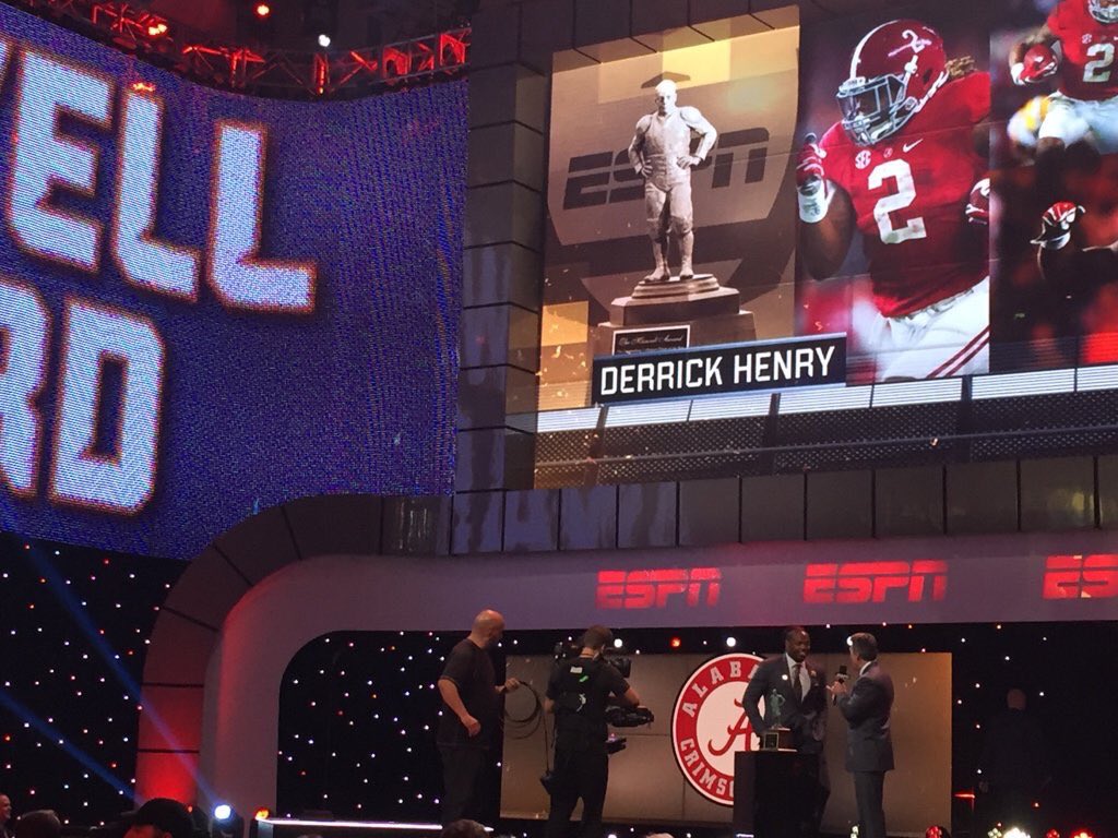 SEC's tweet photo. Congratulations, Derrick Henry! 

Player of the Year in college football &amp; Maxwell Award winner. https://t.co/4APJelVYMX