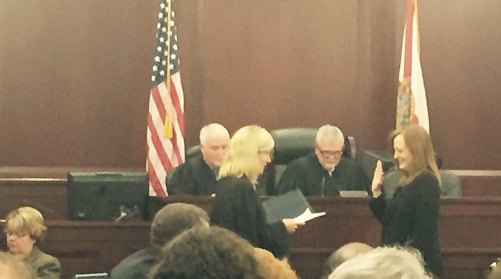 TheFloridaGroup's tweet image. Wishing Judge Mobley and her family all the best as she officially becomes a Clay County Judge!