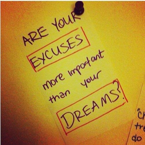 MozacApparel's tweet photo. Are your #excuses more important than your #Dream #quoteoftheday #quote https://t.co/h2ZtHcPR9P
