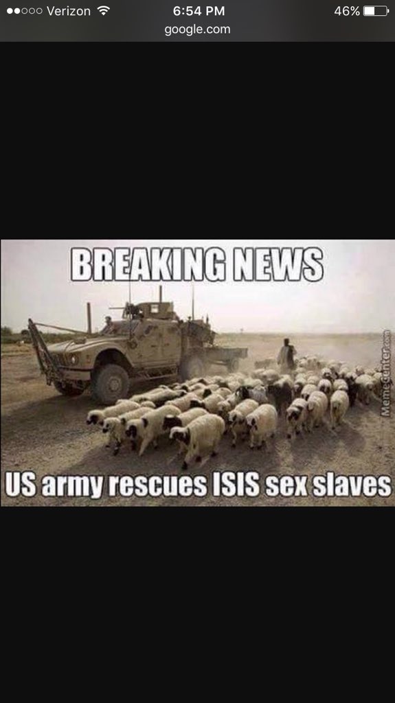 stephen_686's tweet photo. #Daeshbags #isis #ISISTrollingDay #goatlovers #pussies #chickenshit #fiftyshadesofgoat #bareback https://t.co/X5Q8gtDAud