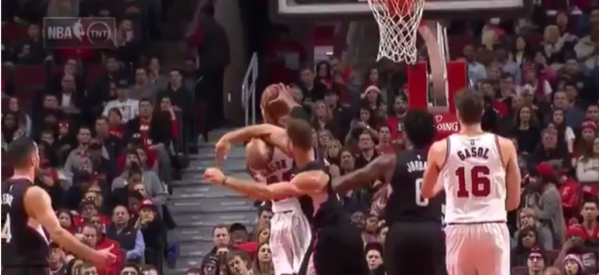 GregoryBrandt's tweet image. @blakegriffin32 accidentally almost decapitated @TajGibson22 this evening. #decapitation #closeline #GriffinvsGibson