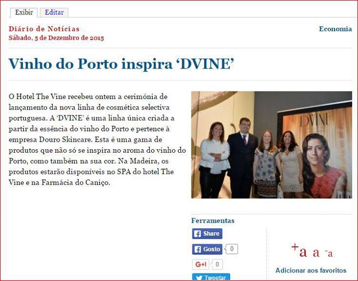 DVINEDSC's tweet photo. "#VinhodoPorto #inspira DVINE" | "#Portwine #inpires DVINE" @ #DiáriodeNotícias #dvineskin #madeira https://t.co/7OPWXD3pNb