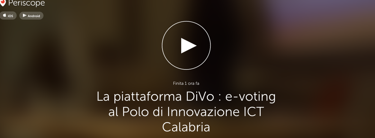gallofranci's tweet photo. Oggi ad #ICTSUD parliamo di DiVo con @exeura  (a proposito di #periscope @saccad @azghtfrik)
https://t.co/iVIucKiQNa https://t.co/nwt0FwceRN