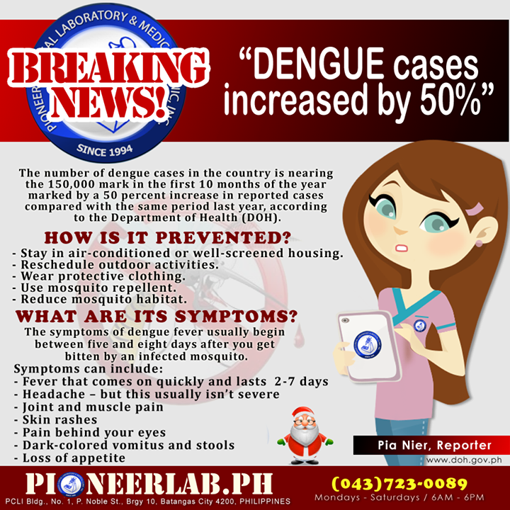 PioneerLab's tweet photo. Breaking News:DENGUE! (Y) (Y)
#PCLMCI #PioneerLabPH #BreakingNews #Dengue https://t.co/rFqWmK9vPw