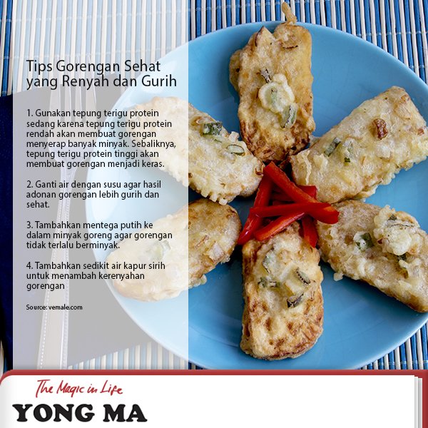 YongMa_Ind's tweet photo. Ingin membuat gorengan yang sehat dan renyah? Yuk, disimak tips berikut :) https://t.co/MejQegaO6O