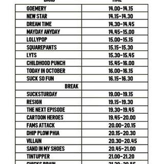 Ini rundown gigs "cerita akhir tahun",nyatet kita perform jam berapa dan jangan sampai kelewatan haha