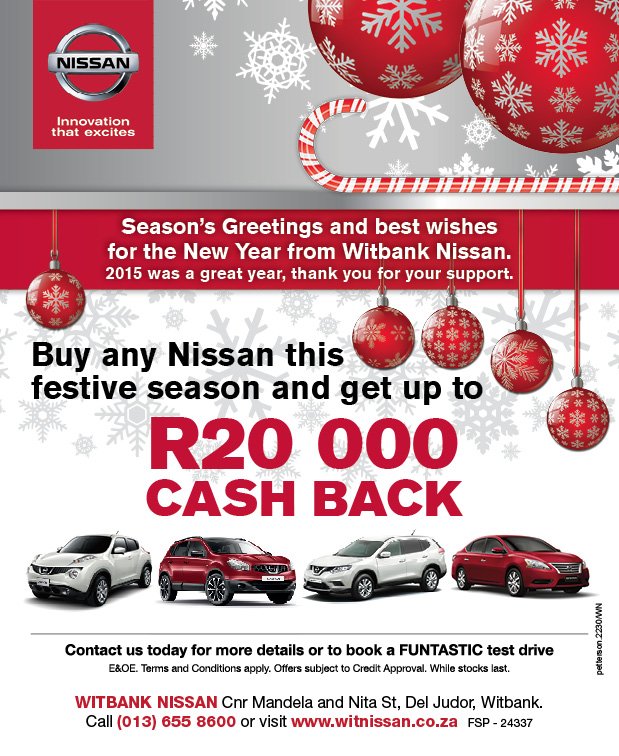 WitbankNissan's tweet image. Festive Special!!! Call 013 655 8600 Today!!!