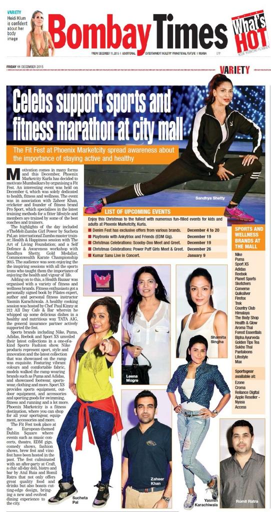 sandhyashetty's tweet photo. #fitfest2015 @MarketcityKurla #sandhyashetty #selfdefence @ImZaheer #prosport @SuchetaPalZumba @BombayTimes_TOI https://t.co/ohMZBvT1Lt