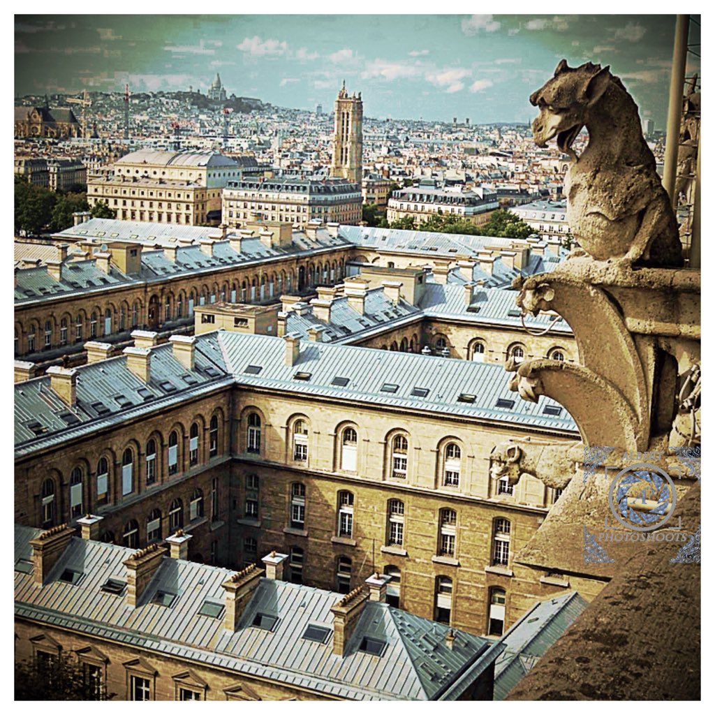 Alb_Photoshoots's tweet photo. #Eagle #gargoyle looking down to the #Paris #skyline from #NotreDamme #cathedral. #France https://t.co/l1bNtspgaL
