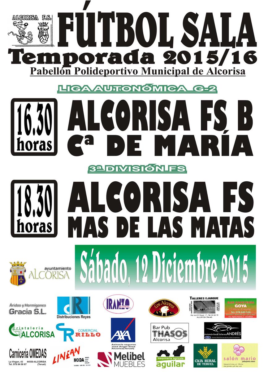 AlcorisaFS's tweet photo. Mañana toca "derbi" contra @CDMasDeLasMatas https://t.co/BkhOKZBv8I