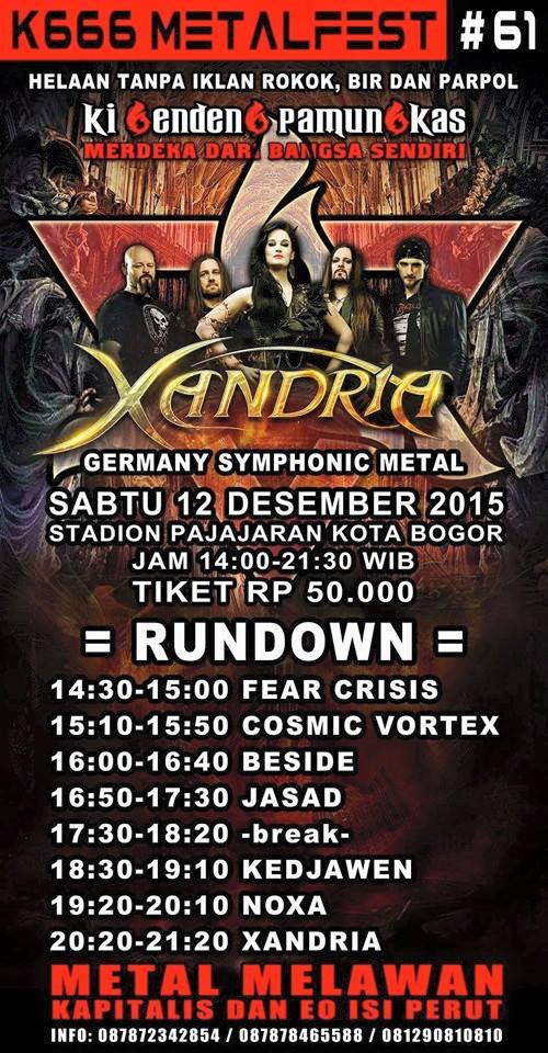 BESOK !!! K666 METALFEST #61 at Std pajajaran kota bogor with @xandriaband <a href="/Jasad_bdm/">JASAD OFFICIAL</a> @BESIDEofficial dll #SBMevent