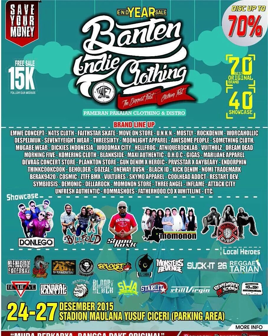 #BANTENINDIECLOTHING 24-27 Des 2015 at Std maulana yusuf ciceri with <a href="/donlegoband/">DONLEGO OFFICIAL</a> @billfoldx dll #SBMevent