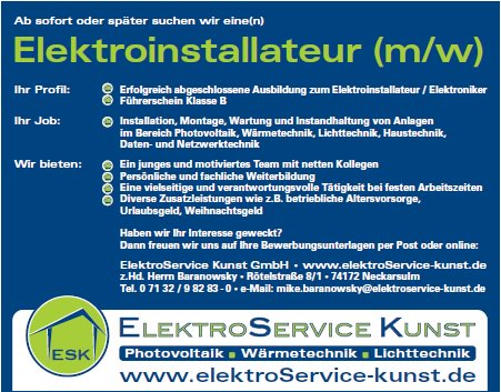Elektro_Kunst's tweet photo. #Elektroinstallateur (m/w) gesucht!
Mehr Infos unter: https://t.co/0RKcbqZxke  #job #stellenangebot #elektriker #ESK https://t.co/2SsP3zKyAQ