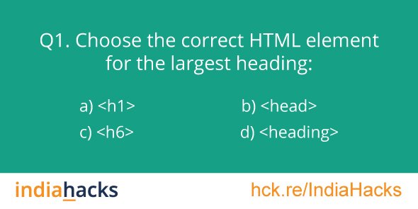 HackerEarth's tweet image. Question 1 #QuizFriday #HTMLQuiz #WebDev