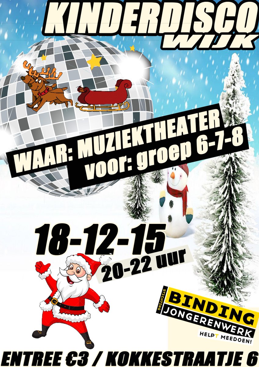 Eno_Gerda_Wijk's tweet photo. Volgende week 18 december de laatste groep 6,7,8 disco van dit jaar in wijk!! https://t.co/JVsTePkMJB
