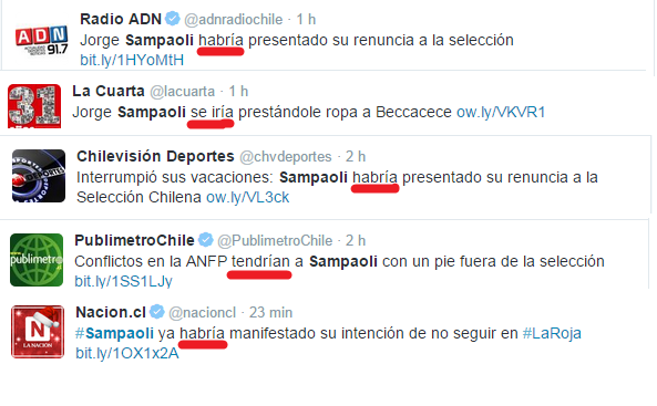 carserbar's tweet image. Para desprestigio de la profesión, ya está de vuelta el #cáncer del condicional en los titulares sobre #Sampaoli.