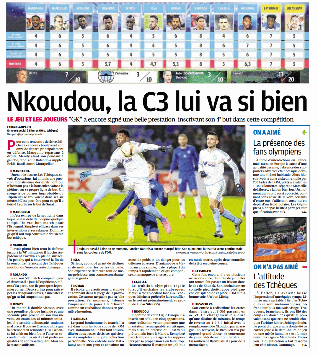 Beye13's tweet photo. Notes et appréciations de @OMLaProvence après #LIBOM. #TeamOM https://t.co/AGnpfKfOJ3