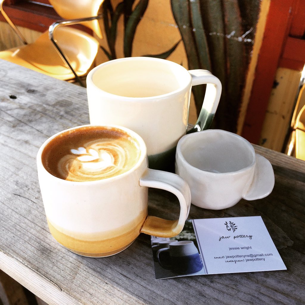 Really feeling this cappuccino w/ <a href="/northmtncoffee/">NorthMountainCoffee</a> espresso &amp; a Jaw Pottery mug. #mugomonth