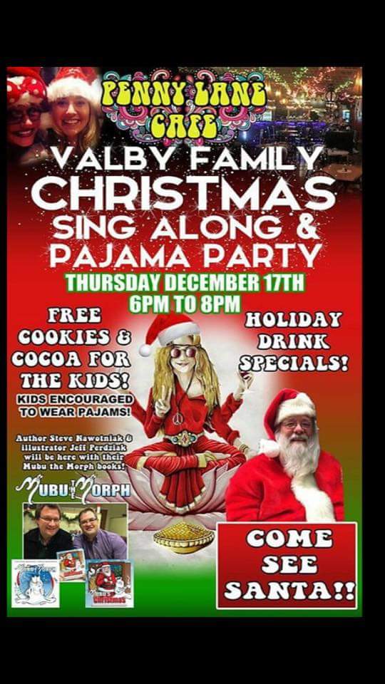 JeffPerdziak's tweet photo. @PennyLaneCafeCl #Santa #cookies #hotchocokate #chistmascarols @MubutheMorph. Big party next week at pennylane! https://t.co/x5drURQ5ZW