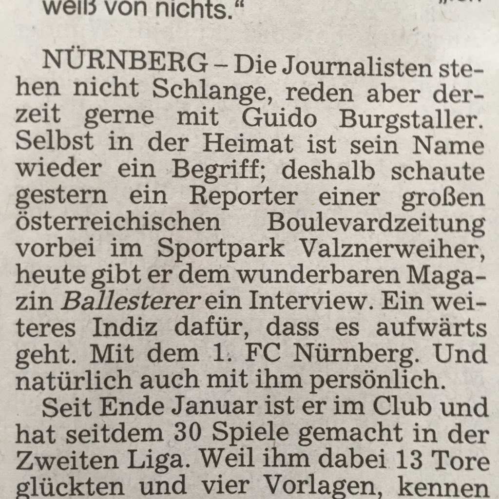 andi_holzmann's tweet photo. #Burgstaller im @ballesterer_fm - ein weiteres Zeichen, dass es aufwärts geht! #austriapower #fcn @oefb1904 https://t.co/x0Dyl0HU2O