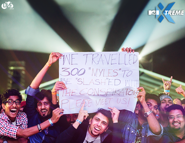 MtviXtreme's tweet photo. Who travelled a longer distance to watch @Slash live at MTViXtreme 2015? #XtremeXperiences https://t.co/FOQsK4Ffep