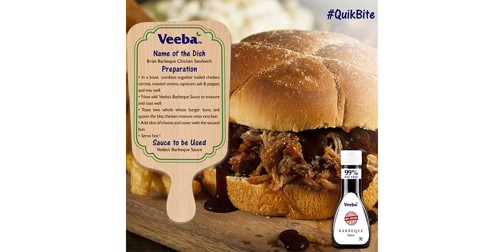 veeba_in's tweet photo. The Chicken Sandwich with Veeba’s #BarbequeSauce is a tummy satisfying recipe. Grab a #QuikBite.
#VeebaFoods #Foodie https://t.co/TS586MPzsr
