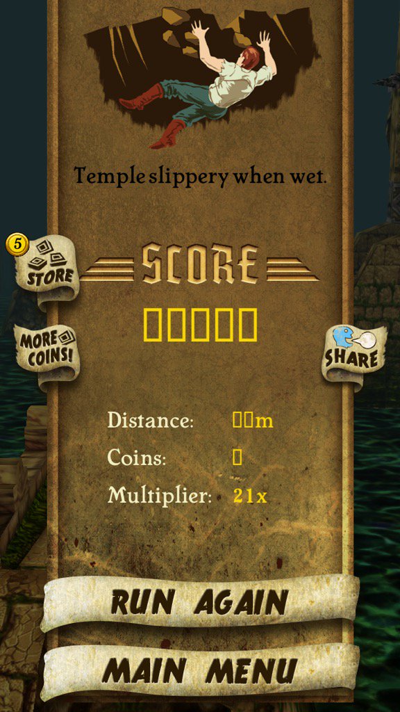 Halim084745821's tweet photo. I got ۱٬۲۸۱ points while escaping from demon monkeys. Beat that! https://t.co/p96ueU1suW #TempleRun https://t.co/2j9224bYsV