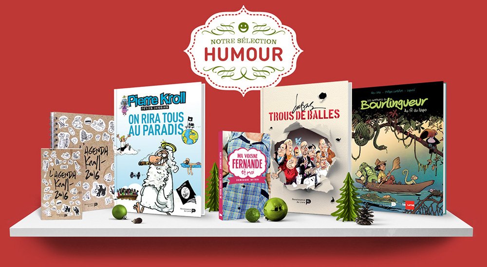 editionsrl's tweet photo. Notre sélection Humour pour Noël: https://t.co/Z1jIbLo5Cr @pierrekroll #duBus #Watrin @LapussBD https://t.co/6WTQjBegrG