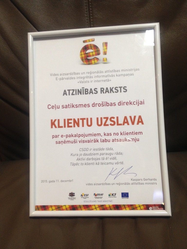 CSDD_LV's tweet image. Ērti, droši, dinamiski – tie ir e-CSDD! Paldies par vērtējumu! Mums ir prieks rūpēties par jums! #valstsirinternetā