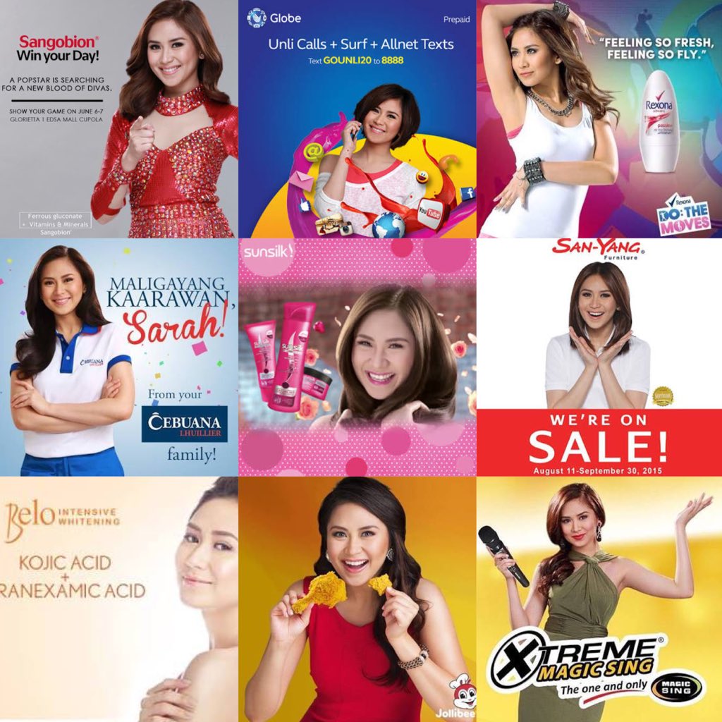 Bonie_SG's tweet photo. "@imhanselbiscuit: Endorsements pa lang buhay na buhay na si Sarah G. 😂✌🏼️ https://t.co/5U8UevW9jQ"