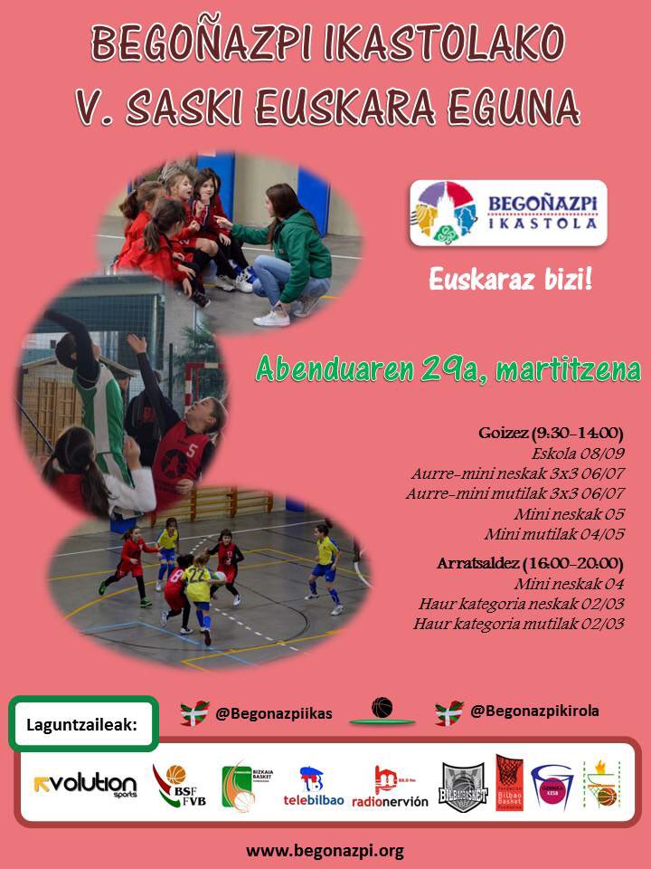 begonazpikirola's tweet photo. V. SASKI EUSKARA EGUNA ospatuko dogu gabonetan! @Begonazpiikas @TeleBilbao @GermanMonge66 @RadioNervion @JokinKami https://t.co/U5LNDCL7Zz