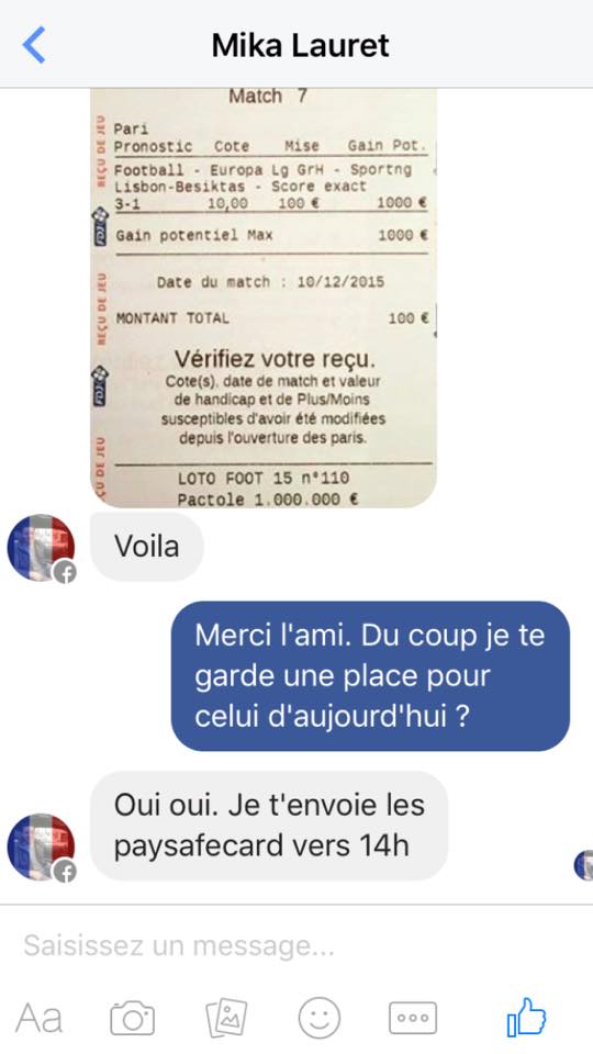 Fixed_Community's tweet image. Pour celui d'aujourd'hui je vous attend en privé

Match : Sporting lisbonne - Besiktas
Score : 3-1
Côte : 10