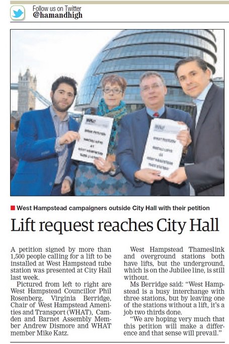 .@TfL won't meet us, so we took our petition on making #whamp tube accessible to City Hall! Thx @andrewdismore