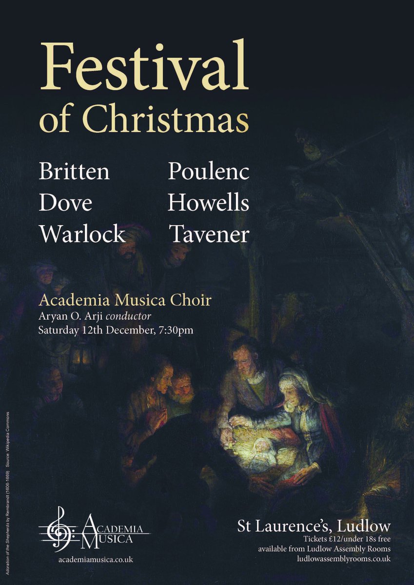 AcademiaMusicaC's tweet photo. Festival of Christmas is tomorrow @StLaurencesVP. Tickets are available from @LudlowRooms See you there! https://t.co/MgM6JslRbq
