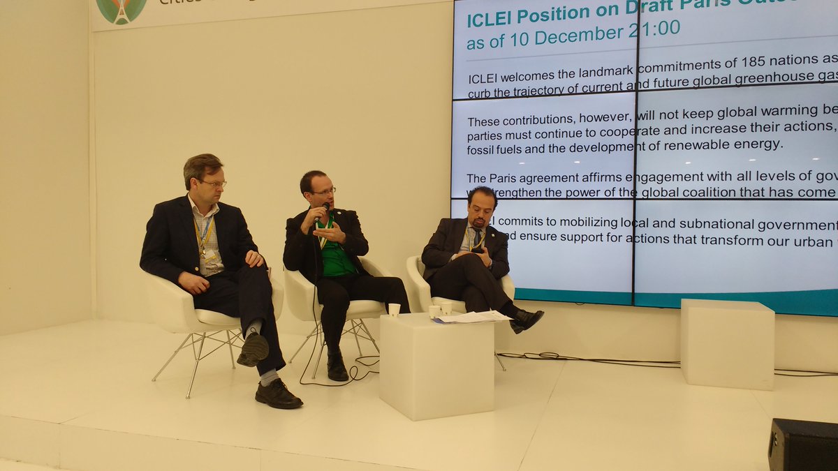 ICLEI's tweet photo. .@rpancost: don't tell investors you have innovation, tell them you have boring & safe! #TAP2015 #COP21 https://t.co/lFAFkk2n4J