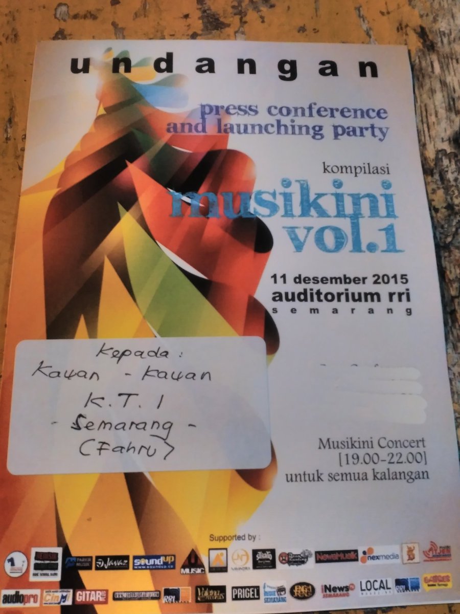 Malam ini!!! Launching kompilasi #Musikini vol. 01 Auditorium @Pro1RRISemarang