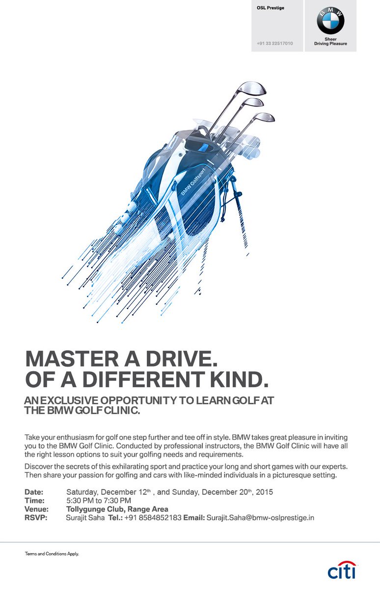BMWOSLPrestige's tweet image. #BMWOSLPrestige brings forth an exciting golf workshop at The #BMW GOLF CLINIC. Register - goo.gl/dst5XX!
