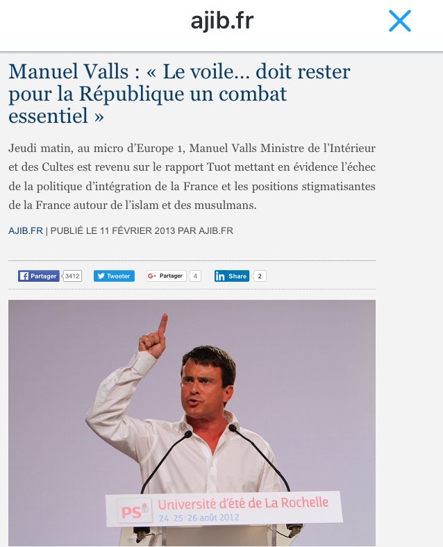 Alkanz's tweet photo. #Valls "Le voile doit rester pour la République un combat essentiel" https://t.co/xXK8mwNp2Z #PasDeJusticePasDeVoix https://t.co/yUw0p5qM8u