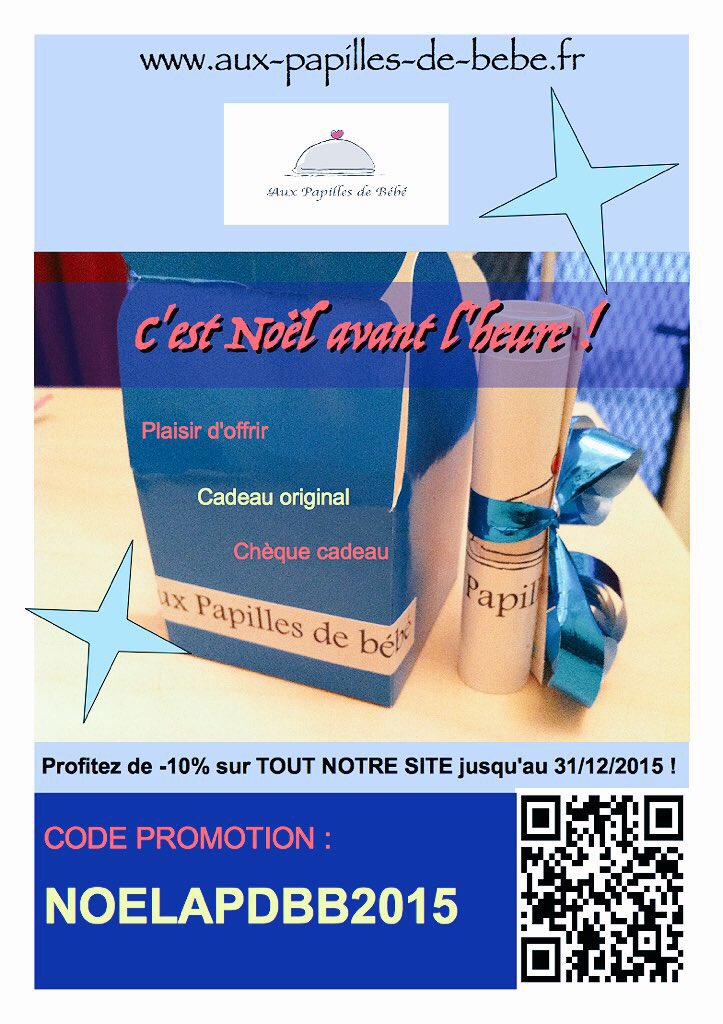 APDBB's tweet image. À partager sans modération !
#cadeaudenoel #Promo #Noel2015 

Joyeuses Fêtes de fin d'année
aux-papilles-de-bebe.fr