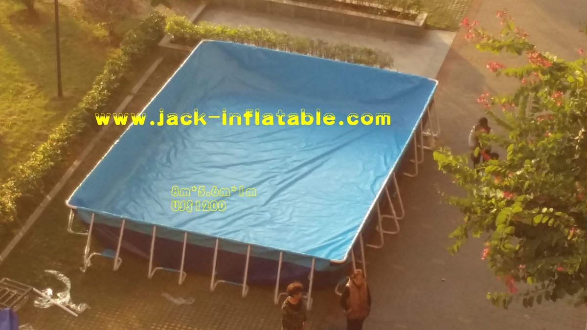 leleinflatable's tweet image. Moving pool, stainless steel frame, and 1.0mm PVC tarpualin,