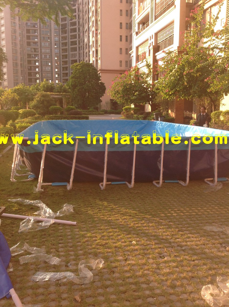 leleinflatable's tweet image. Moving pool, stainless steel frame, and 1.0mm PVC tarpualin,